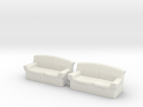 O Scale Couchs in White Natural Versatile Plastic
