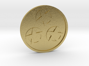 Three of Pentacles Coin in Natural Brass