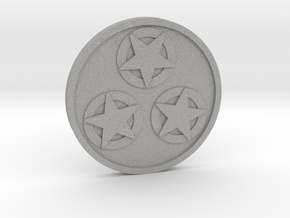 Three of Pentacles Coin in Aluminum