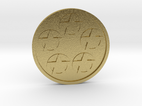 Five of Pentacles Coin in Natural Brass