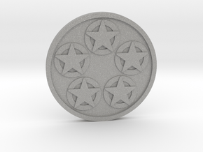 Five of Pentacles Coin in Aluminum