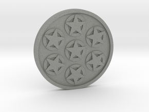 Seven of Pentacle Coin in Gray PA12