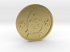 Queen of Pentacles Coin in Natural Brass