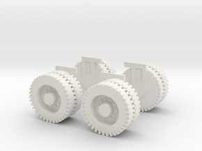 1/48 Scale GMC Rear Wheel Set in White Natural Versatile Plastic