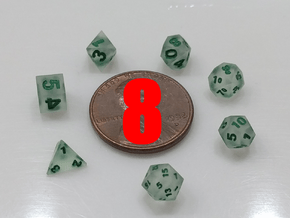 8x Super Tiny Polyhedral Dice Set, V4 in Smoothest Fine Detail Plastic