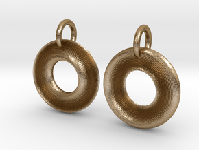 90s Ribbed Earrings in Polished Gold Steel