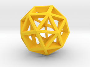  lawal 30mm skeletal snub cube  in Yellow Processed Versatile Plastic