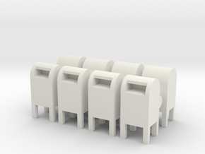 USPS Mailbox (x8) 1/87 in White Natural Versatile Plastic