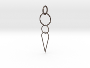 Simple Dart Pendant in Polished Bronzed-Silver Steel