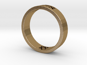 Ahava Ring in Polished Gold Steel: 4 / 46.5