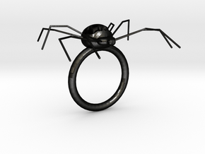Spider Ring in Matte Black Steel