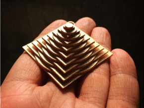 Harmonic Resonator Pendant (with bale) in Polished Gold Steel