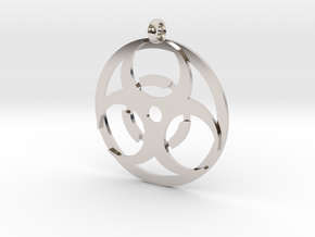 Biohazard necklace charm in Platinum