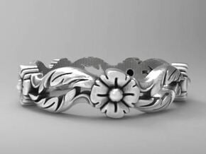 Antique design floral  band size 6.5 in Natural Silver