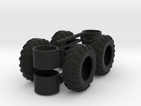 1/50 Log Skidder Tires, regular stock size in Black Natural Versatile Plastic