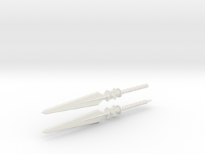 Double Bladed Spear in White Natural Versatile Plastic