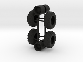 1/87th Log Skidder Tires, regular stock size in Black Natural Versatile Plastic