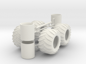1/50th Log Skidder Tires, wide float size in White Natural Versatile Plastic