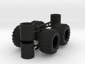1/50th Log Skidder Tires, wide float size in Black Premium Versatile Plastic
