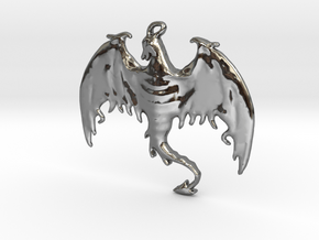 Dragon-Pendant in Fine Detail Polished Silver