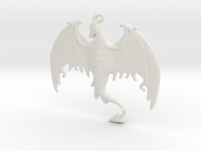 Dragon-Pendant in White Natural Versatile Plastic