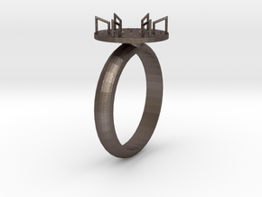 Merry-Go-Round Ring in Polished Bronzed-Silver Steel