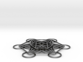 Metatrons Cube in 3 Layers in Fine Detail Polished Silver