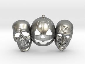 Halloween 3 TRIO Pendant ⛧VIL⛧ in Natural Silver