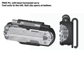 Holster, FREE P4, Horizontal with Bit Extender in Black Natural Versatile Plastic: Extra Large