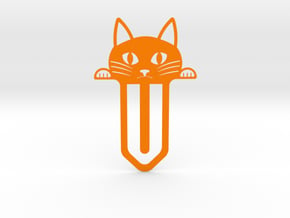 Cute Cat Bookmark in Orange Processed Versatile Plastic