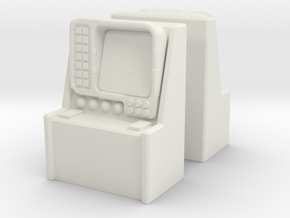 Monitor Control Console (x2) 1/87 in White Natural Versatile Plastic