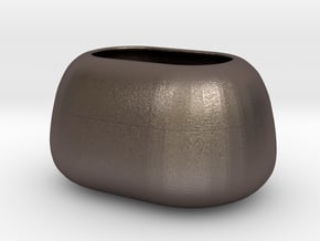 Modern Miniature 1:24 Vase  in Polished Bronzed-Silver Steel: 1:24