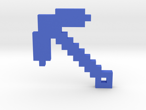 Minecraft Pickaxe Keychain in Blue Processed Versatile Plastic