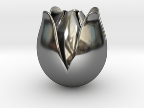 Tulip Topper in Fine Detail Polished Silver