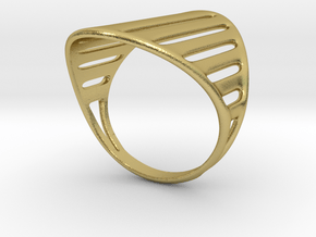 Grid Ring in Natural Brass