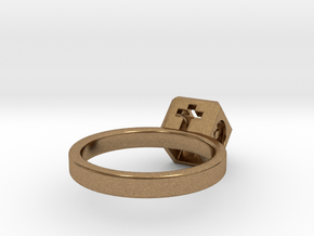 JEWELRY Ring size 6.5 (17mm) with HyperCube stone in Natural Brass