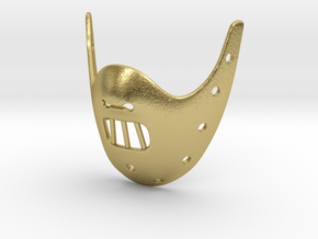 HANNIBAL Mask Pendant ⛧VIL⛧ in Natural Brass: Small