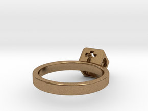 JEWELRY Ring size 9 (19 mm) with HyperCube "stone" in Natural Brass