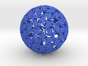 TriHex Sphere in Blue Processed Versatile Plastic