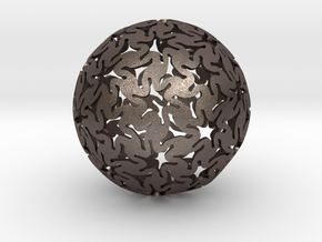 TriHex Sphere in Polished Bronzed Silver Steel