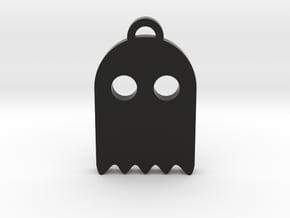 Pacman Ghost Keychain in Black Natural Versatile Plastic