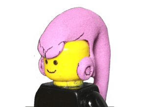 Custom Super Buu Inspired Hair for Lego in White Processed Versatile Plastic