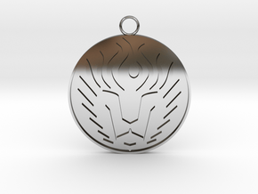 Lion Head Pendant in Fine Detail Polished Silver