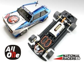 Chassis SCX/Scalextric Fiat 131 Abarth (In-AiO) in Black PA12