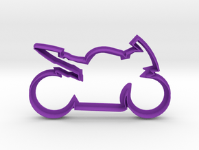 Motorcycle Cookie Cutter in Purple Processed Versatile Plastic