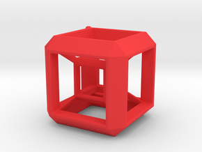 JEWELRY HyperCube Pendant (30 mm) in Red Processed Versatile Plastic