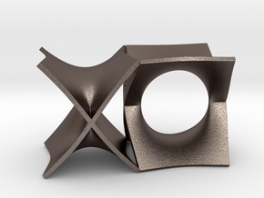 XO in Polished Bronzed-Silver Steel