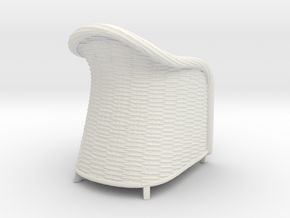 Wicker Chair in 1:12, 1:24 in White Premium Versatile Plastic: 1:12