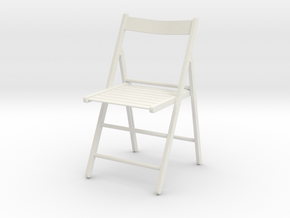 Folding chair, open, 1:12 in White Premium Versatile Plastic