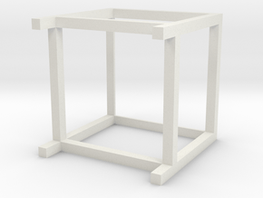 Lounge Table square, 1:12 in White Premium Versatile Plastic